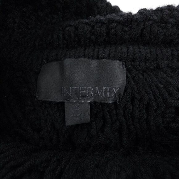 NEW Intermix Wool Dahlia One Shoulder Balloon Sleeve Bobble Cable Knit Sweater - Picture 2 of 7